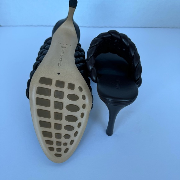 Bottega Veneta Brown Intrecciato Curve Heeled Sandals NWT - Picture 7 of 13